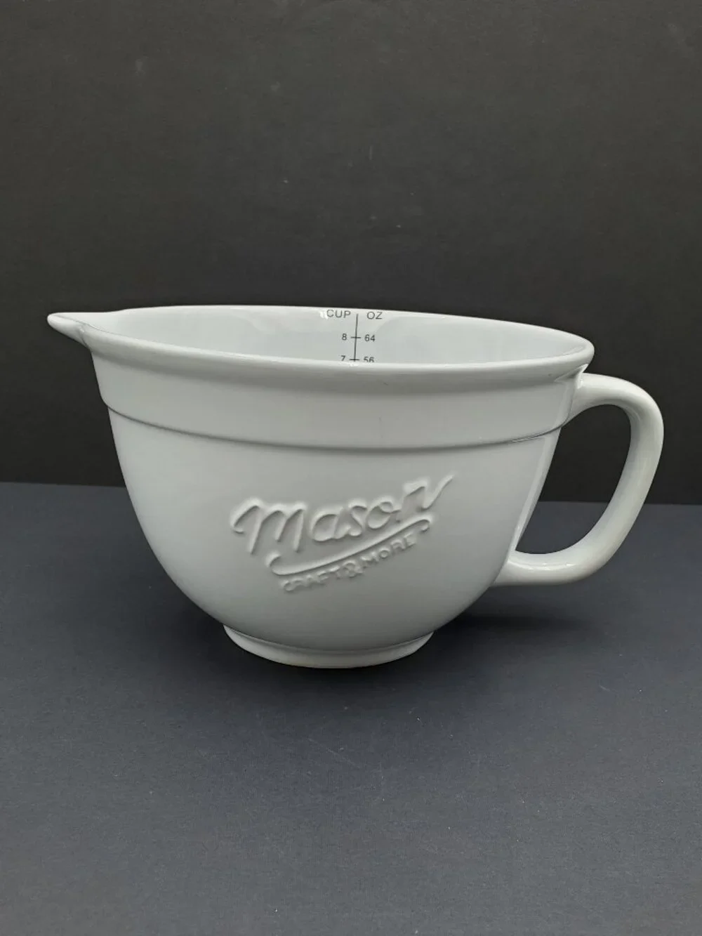 Mason Craft & More Batter Bowl White 8 Cup 64 Ounce Handled Mixing Bowl
